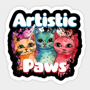 Artistic Paws Sticker